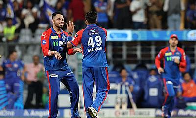 Delhi Capitals' Mukesh Kumar celebrates alt=