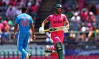 South Africa's Aiden Markram in action running between the wickets