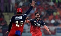 Royal Challengers Bengaluru's Suyash Sharma celebrates