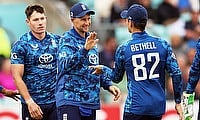 Joe Root after taking the catch to dismiss West Indies' Brandon King